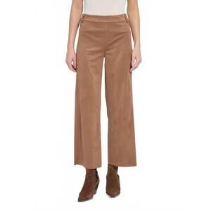 NEW LYSSE vionette vegan suede wide leg trouser pants in camel